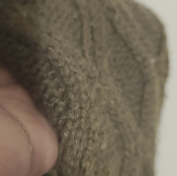 LOFT | Women's Olive Green/Brown Cable Knit Wool Blend Sweater (Size Medium) - Picture 11 of 14